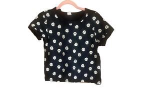 La Luna Glow-in-the Dark Skeleton Print Shirt Sz S